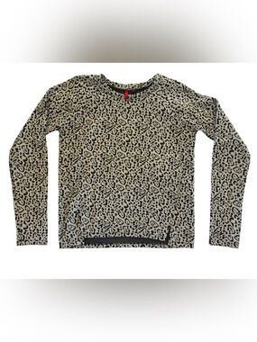 Cream & Black Leopard Print Long Sleeve Top